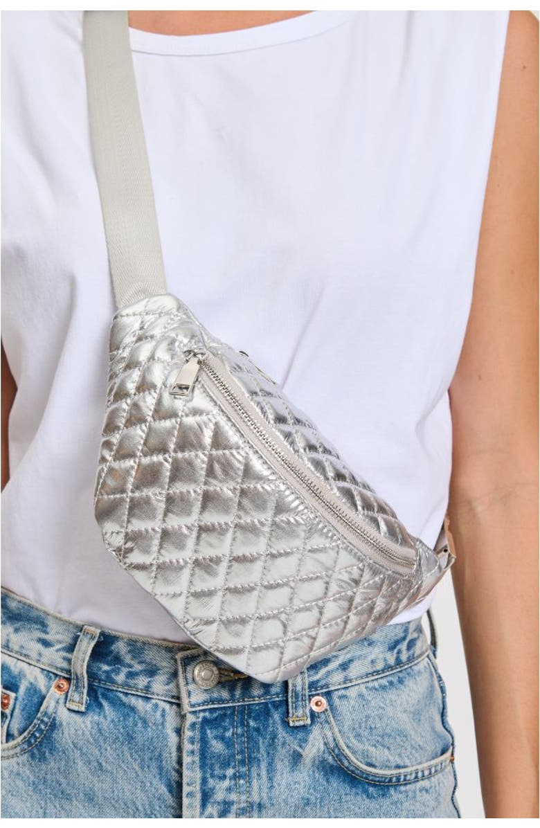 MODA LUXE Ariana Belt Bag, Alternate, color, Silver