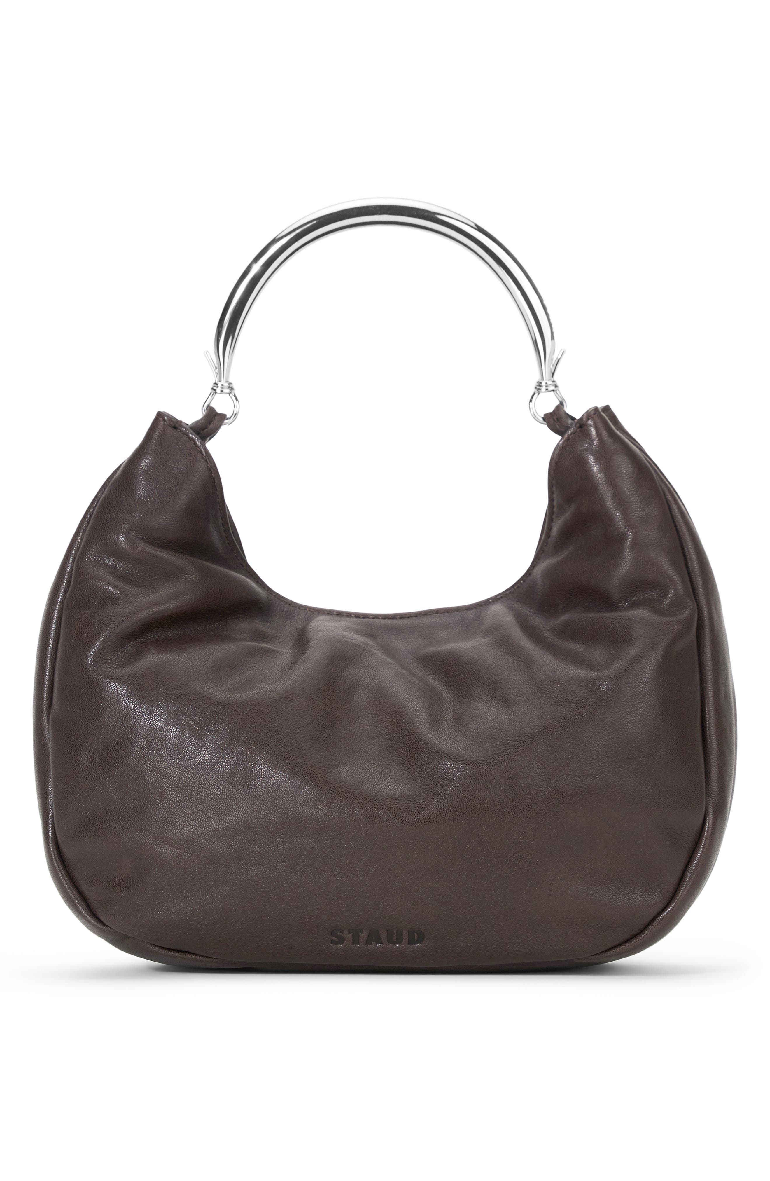 STAUD Romeo Leather Crossbody Bag, Alternate, color, Espresso