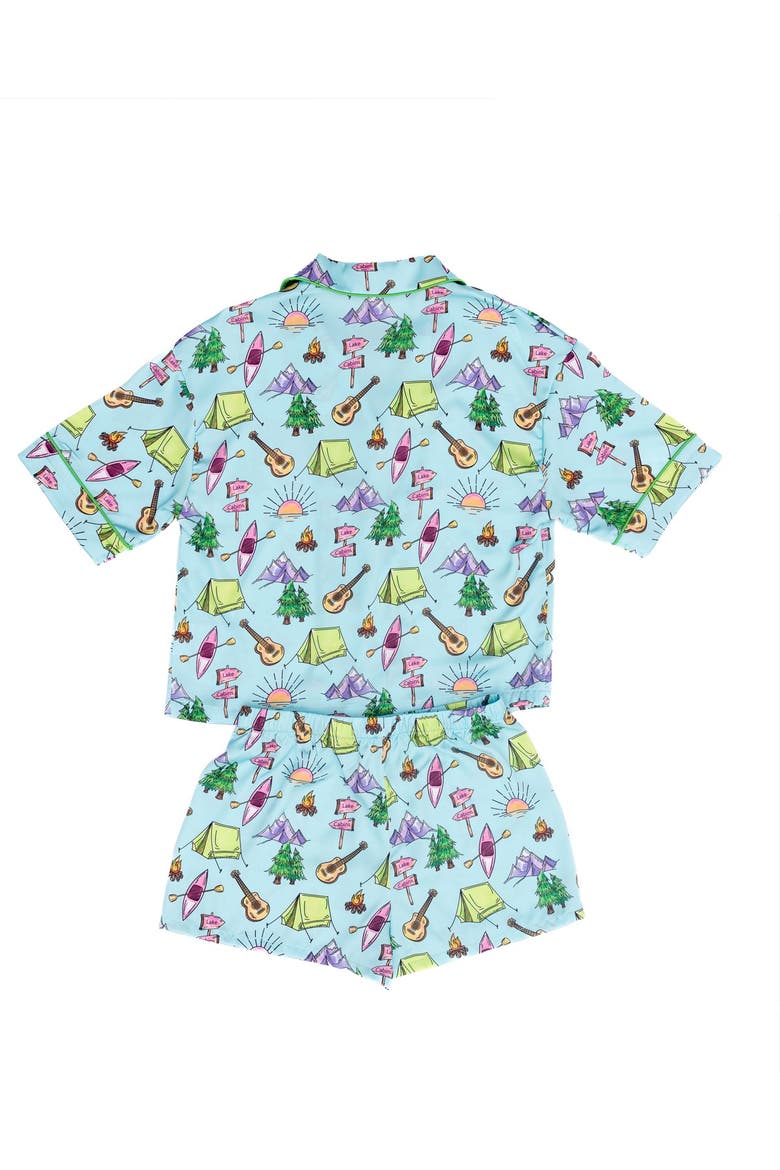 Kids Silky Camp Club Short Sleeve Short Set, Alternate, color, Camp Club