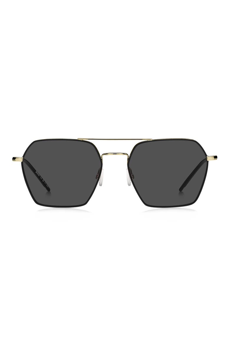 54mm Square Aviator Sunglasses, Main, color, GOLD BLACK