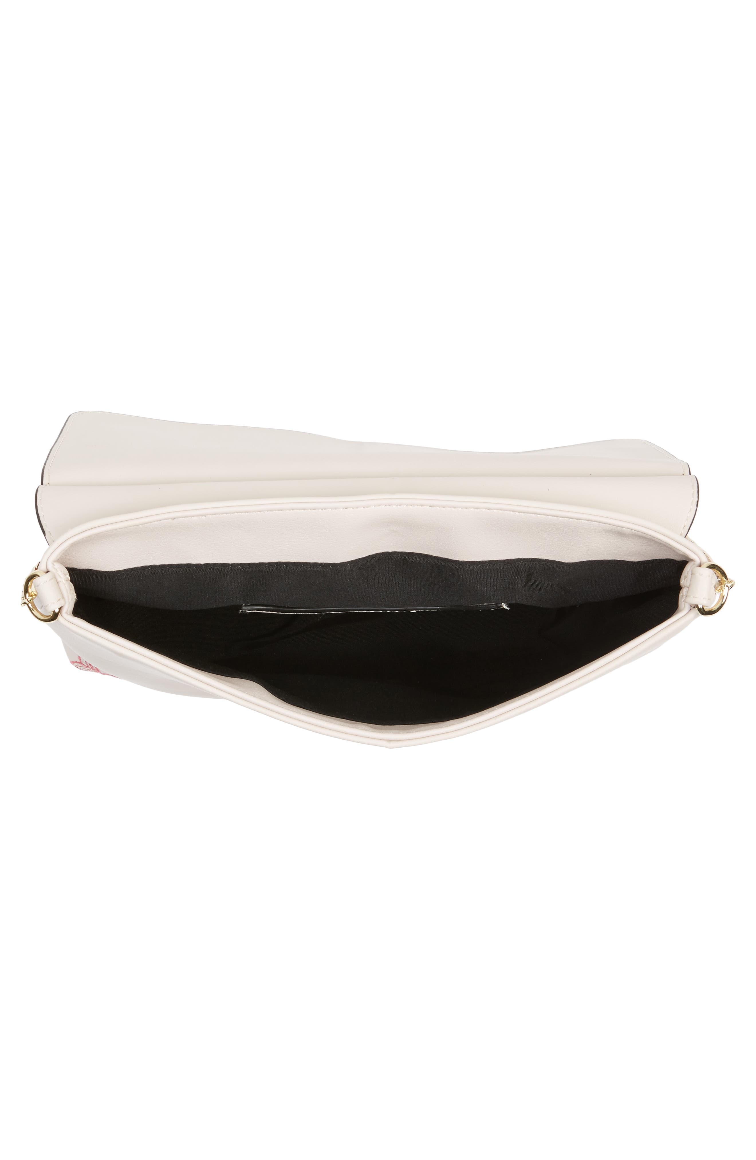 Floral Embroidered Faux Leather Crossbody Bag, Alternate, color, IVORY MULTI