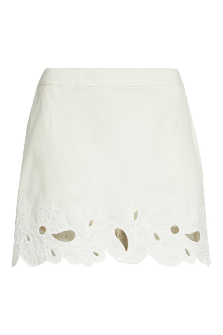 Paisley Bloom Embroidered Miniskirt, Alternate, color, CREAM/WHITE