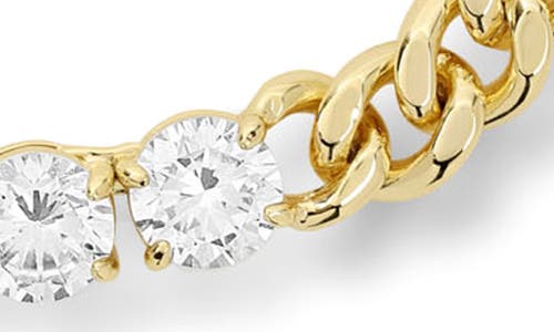 Melinda Maria Julian Loves Cubic Zirconia Frontal Necklace In Goldhite