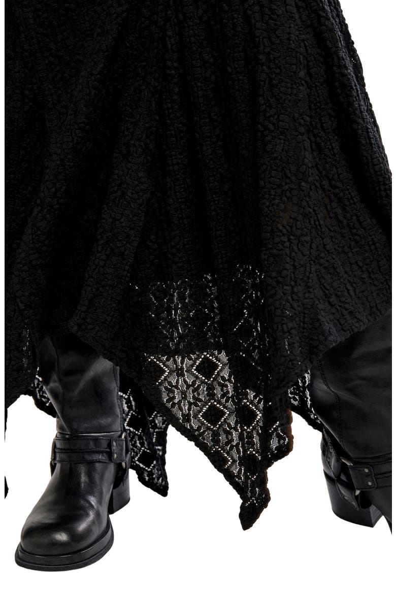Bella Lace Mermaid Skirt, Alternate, color, BLACK
