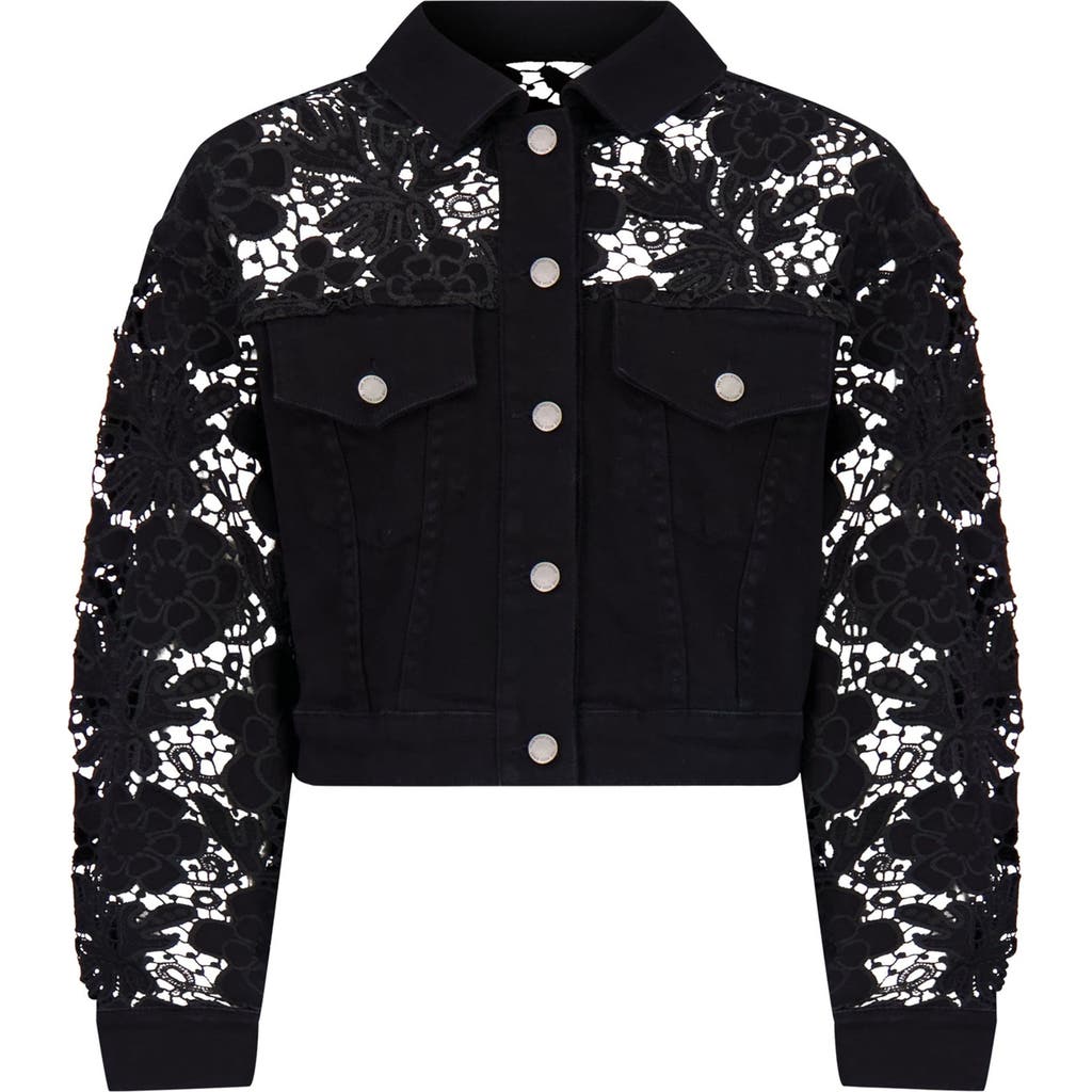 The Noli Shop Celeste Jean Jacket In Black