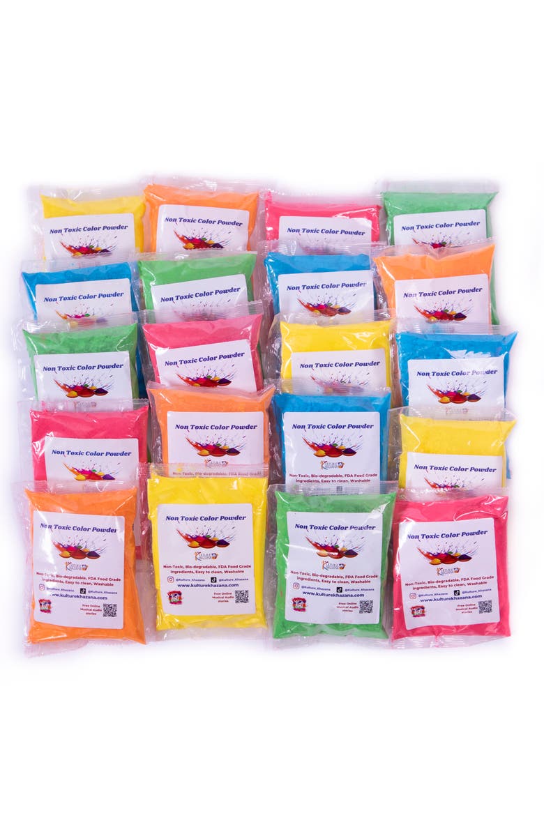 KULTURE KHAZANA Non-Toxic Holi Color Powder - Pack of 20, Main, color, Multi-Color