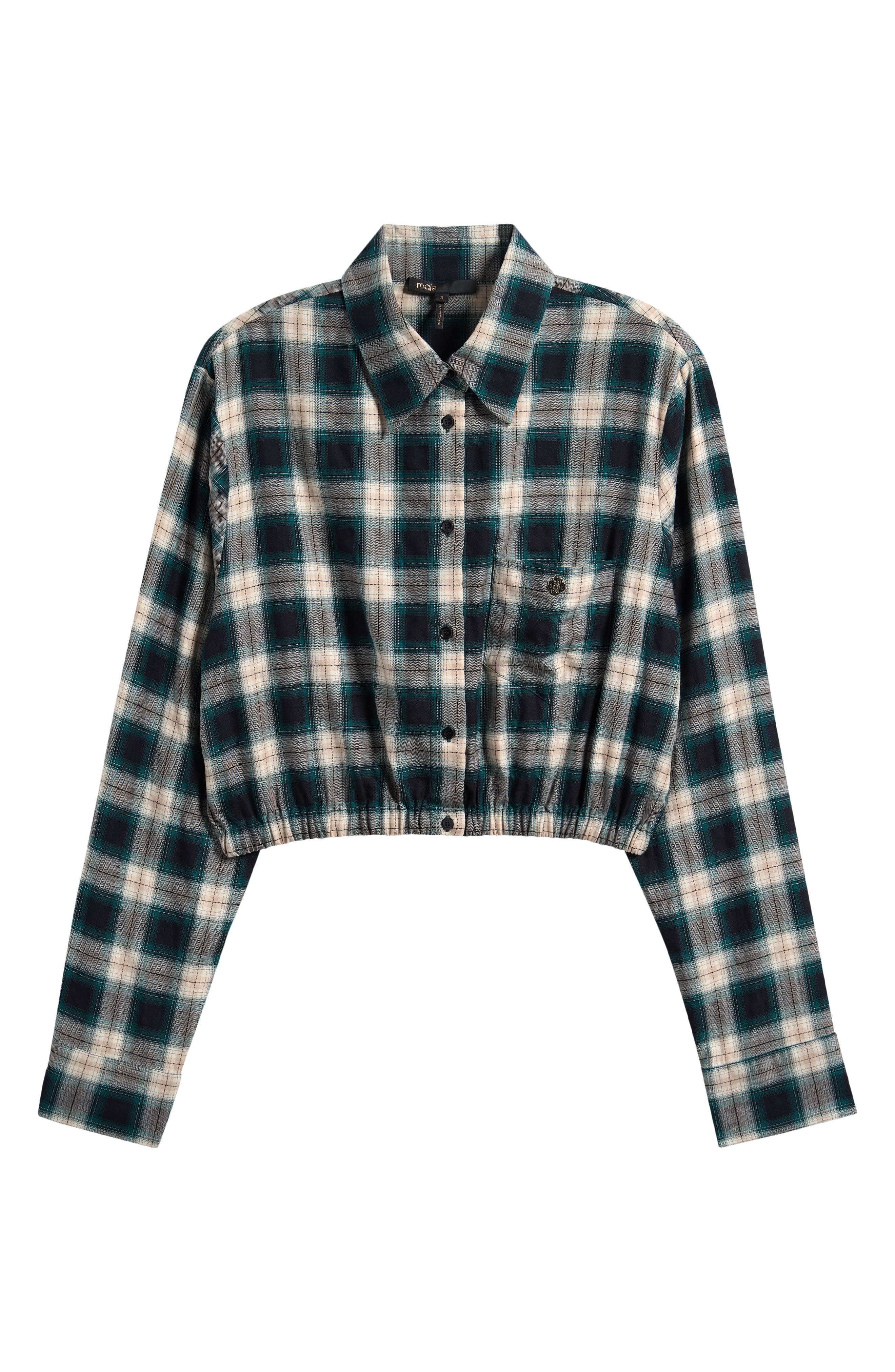 maje Cosera Button Front Crop Top