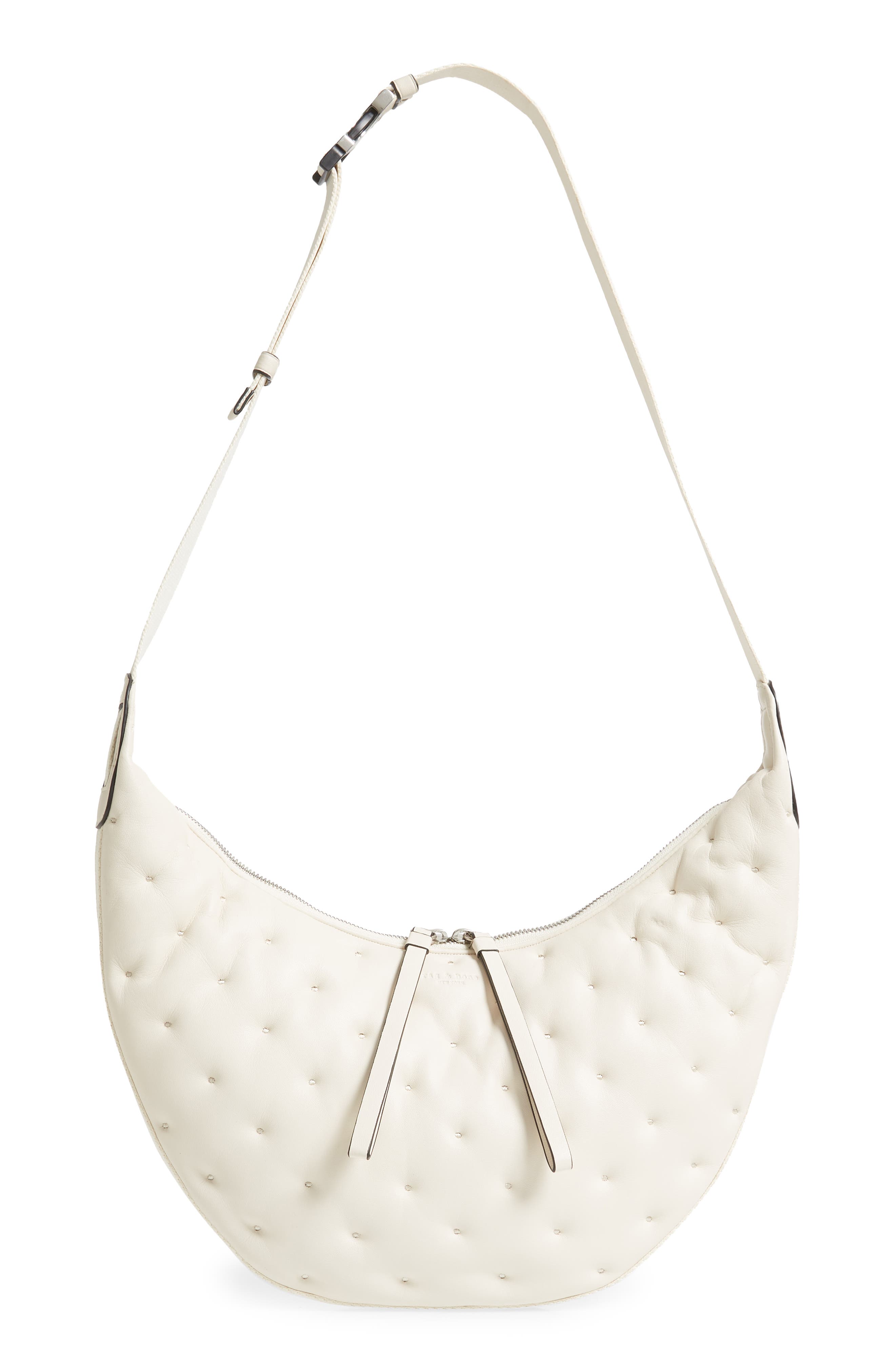 Riser Leather Crossbody Bag, Main, color, ANTIQUE WHITE