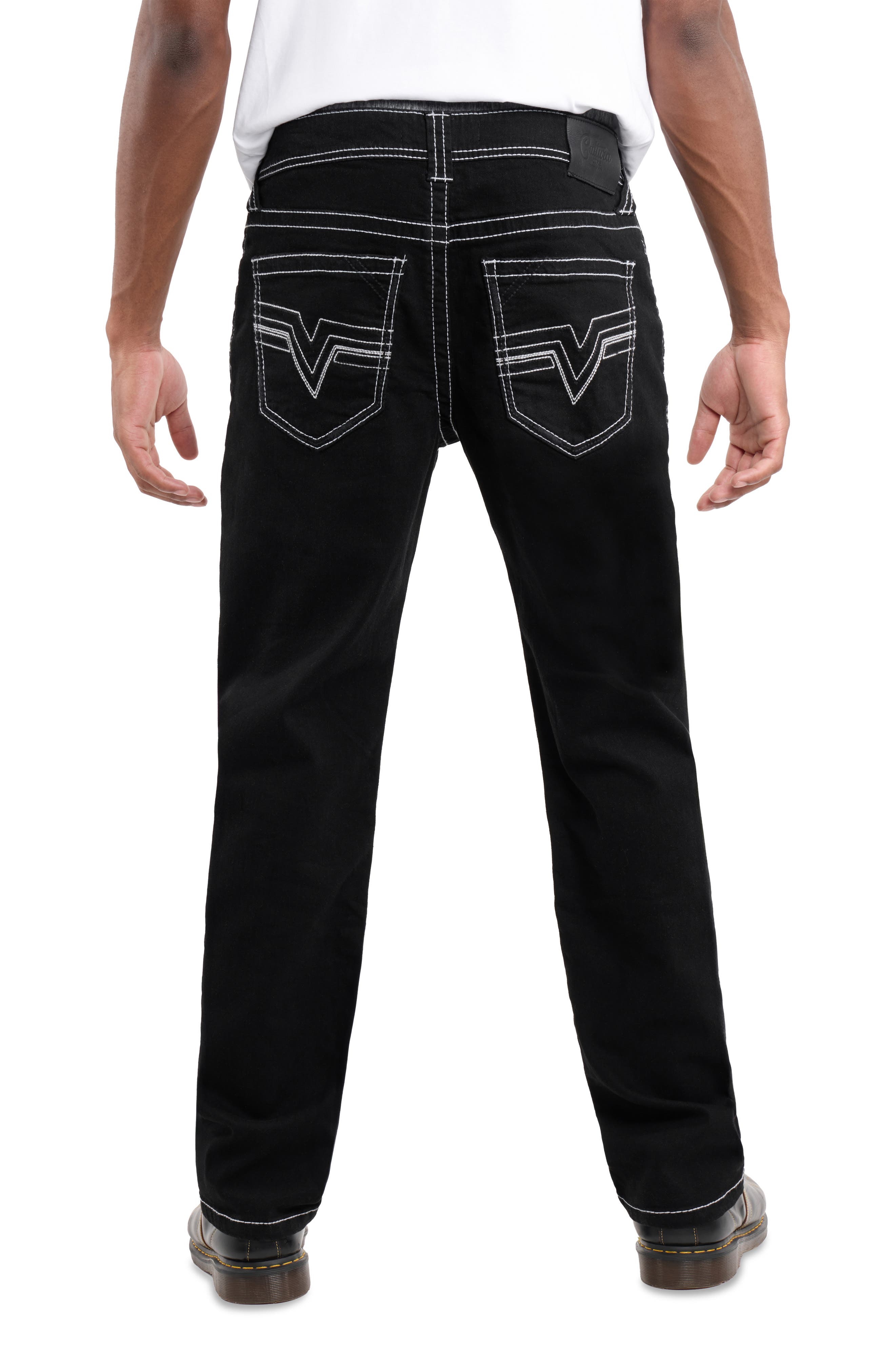Saddle Stitch Relaxed Straight Leg Jeans - image 2