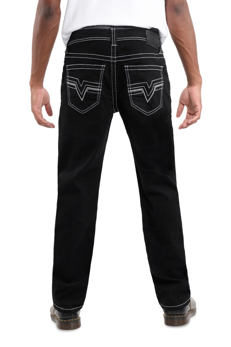 Saddle Stitch Relaxed Straight Leg Jeans, Alternate, color, BLACK