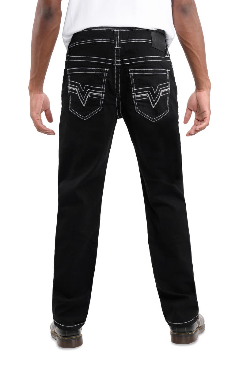 XRAY Saddle Stitch Relaxed Straight Leg Jeans, Alternate, color, Black