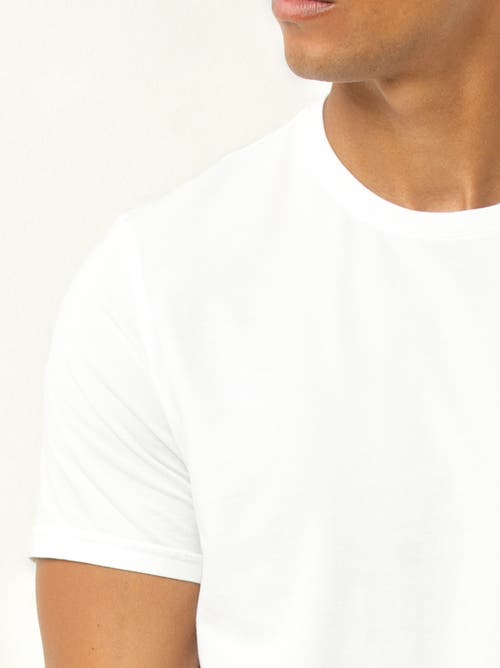 Single Stitch Cotton Modal Crew Neck T-shirt 3-pack In White