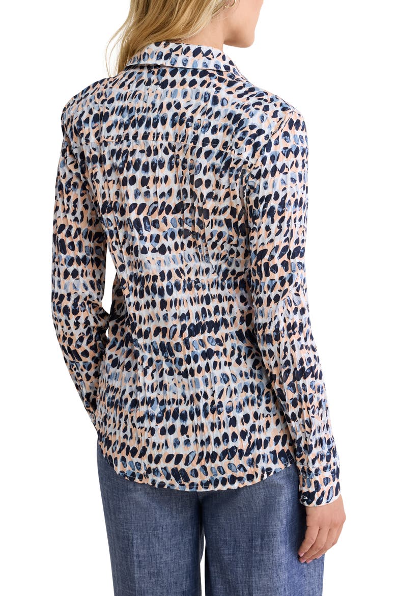 Spotted Core Cotton Button-Up Shirt, Alternate, color, INDIGO MULTI