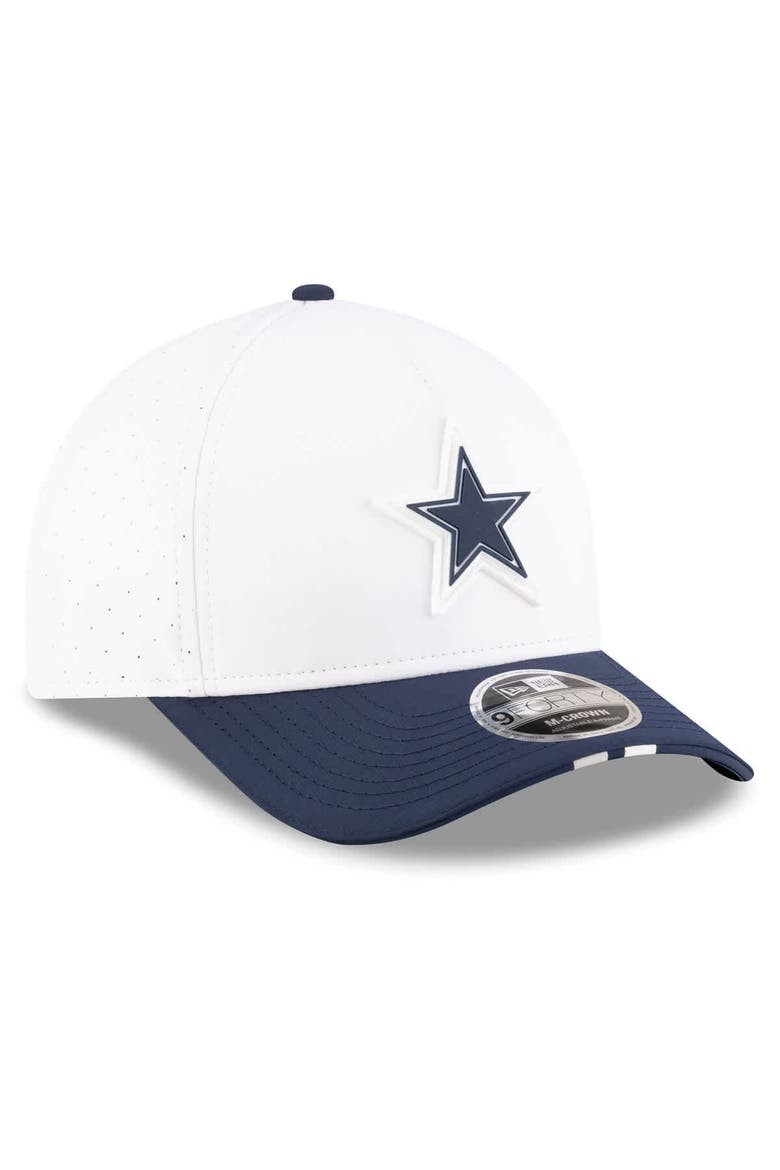 Men's New Era  White/Navy Dallas Cowboys 2025 NFL Training Camp A-Frame 9FORTY Adjustable Hat, Alternate, color, White