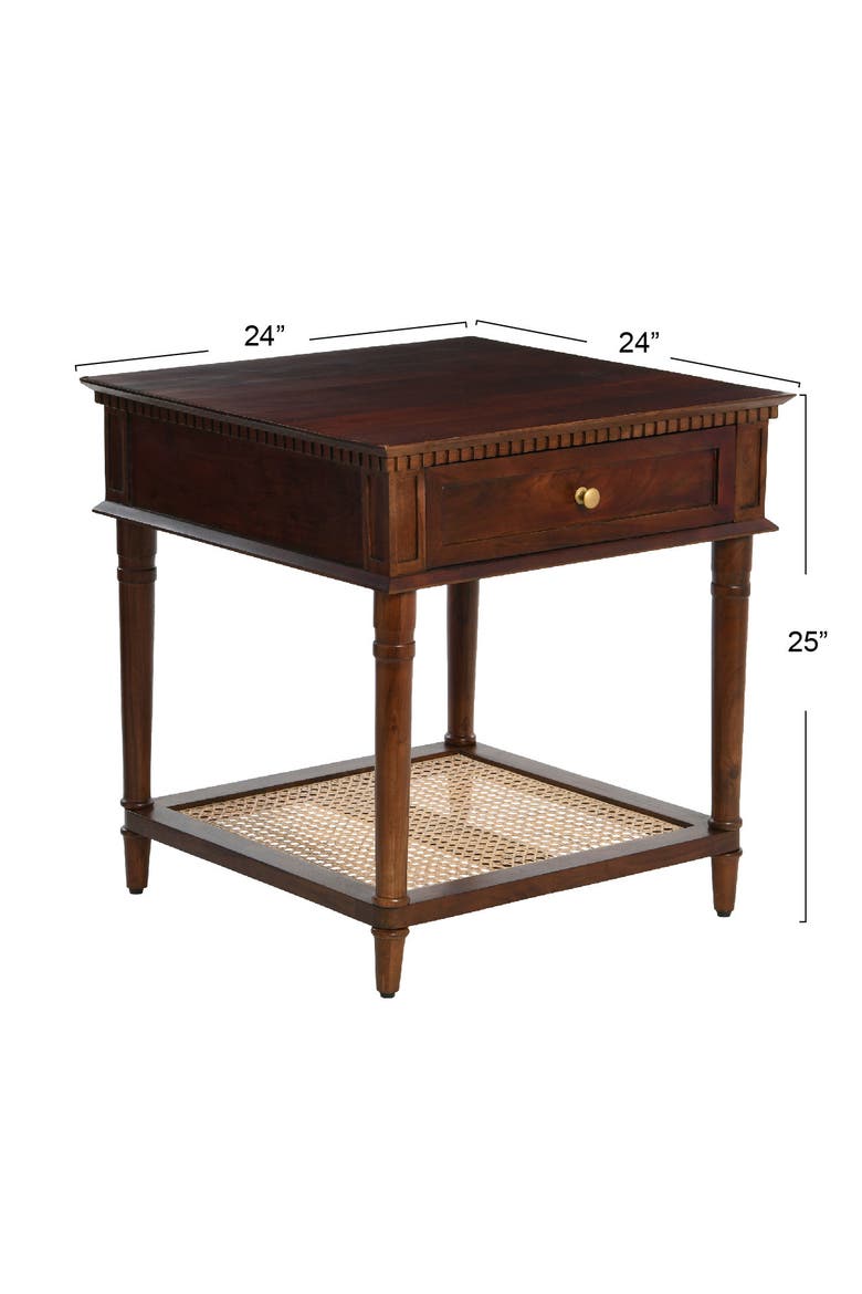 End Table with Drawer and Storage Shelf, Alternate, color, Brown