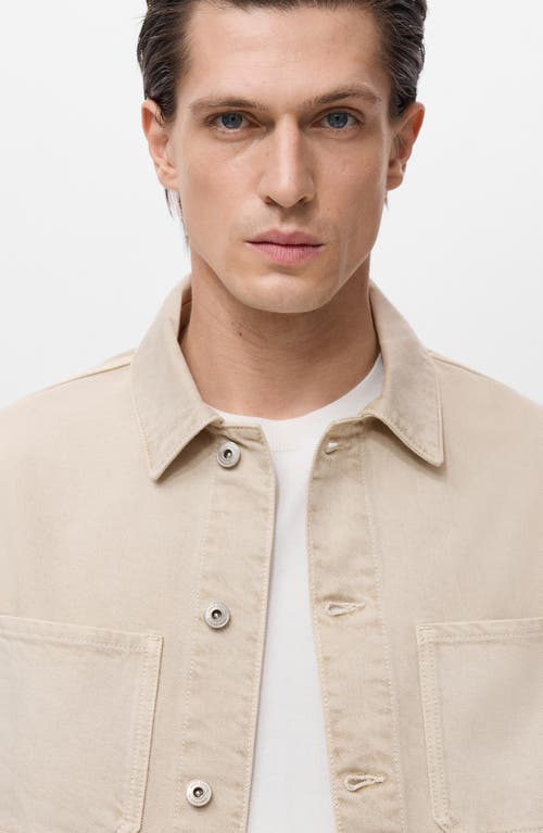Mango Slim Fit Denim Workwear Jacket In Neutral