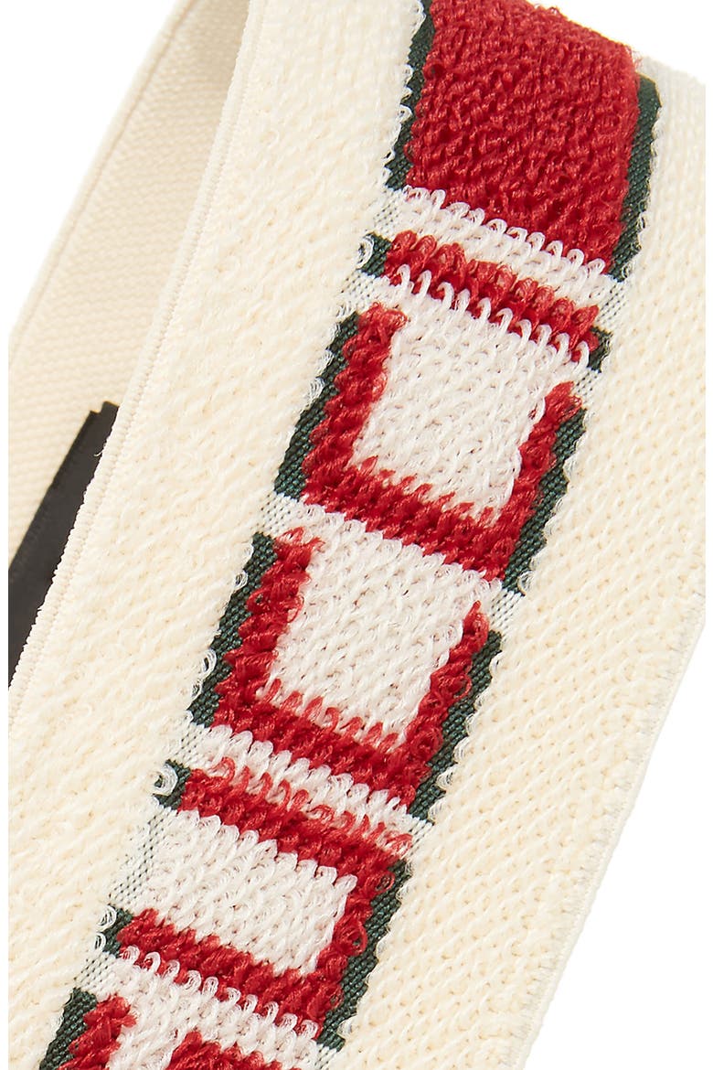 Logo Stripe Headband, Alternate, color, IVORY/ DARK GREEN