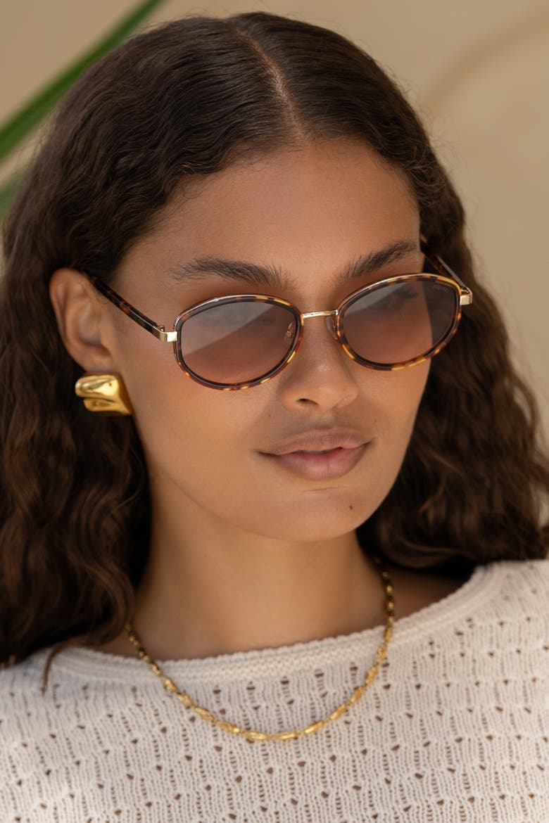 Jordan Oval Sunglasses, Alternate, color, Tortoise / Brown
