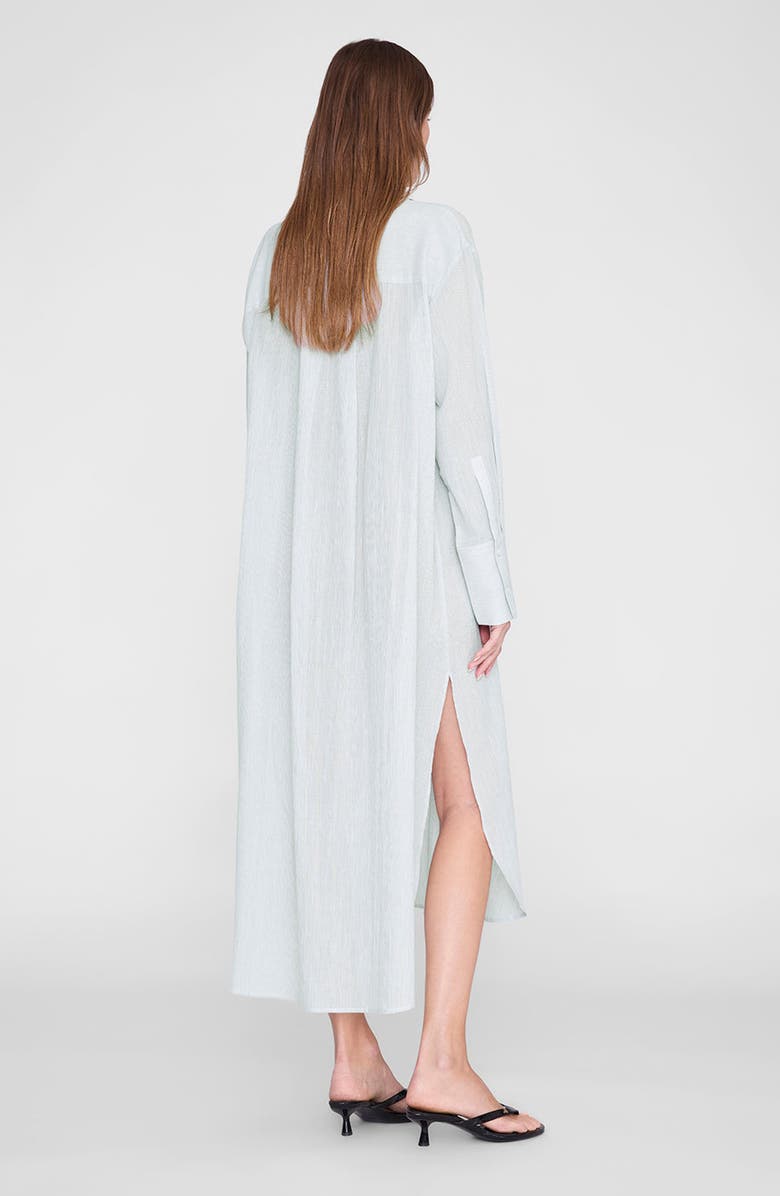 ANINE BING Noemi Dress, Alternate, color, Green And White Mini Stripe