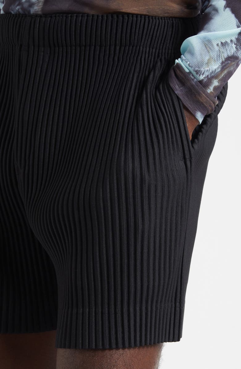 Homme Plissé Issey Miyake Monthly Colors July Pleated Shorts, Alternate, color, Black