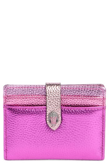 Kurt Geiger London Kensington Leather Card Case In Pink