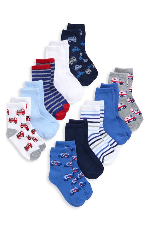 Capelli New York Kids' Emergency Crews Assorted 10-pack Crew Socks In Multi