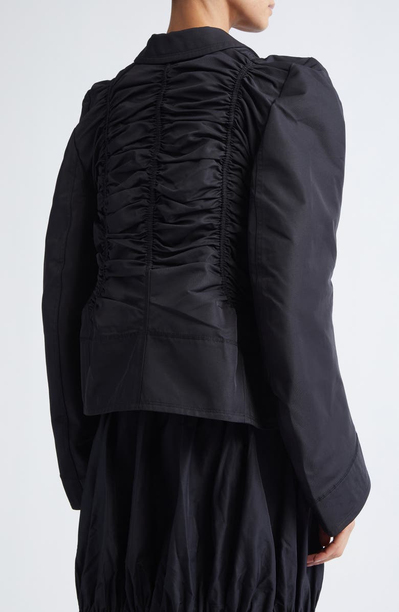 MELITTA BAUMEISTER Ruched Taffeta Jacket, Alternate, color, Black