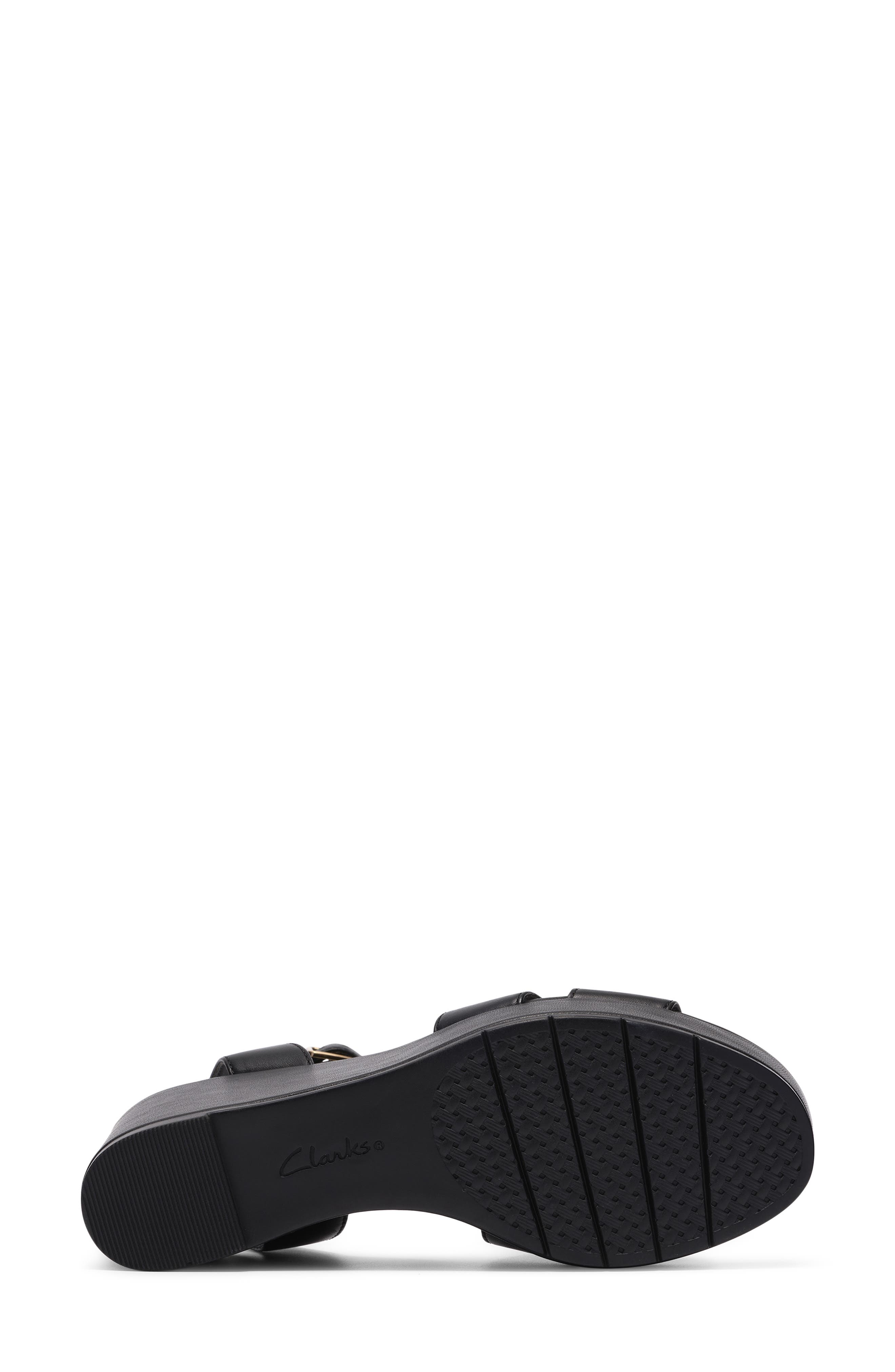 Clarks<sup>®</sup> Sabina Hope Platform Wedge Sandal, Alternate, color, Black Leather