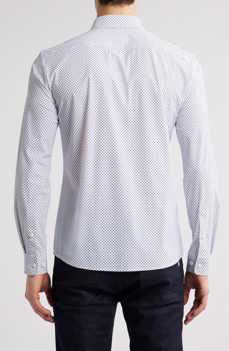 BOSS Roan Kent Geo Print Button-Up Shirt, Alternate, color, Navy