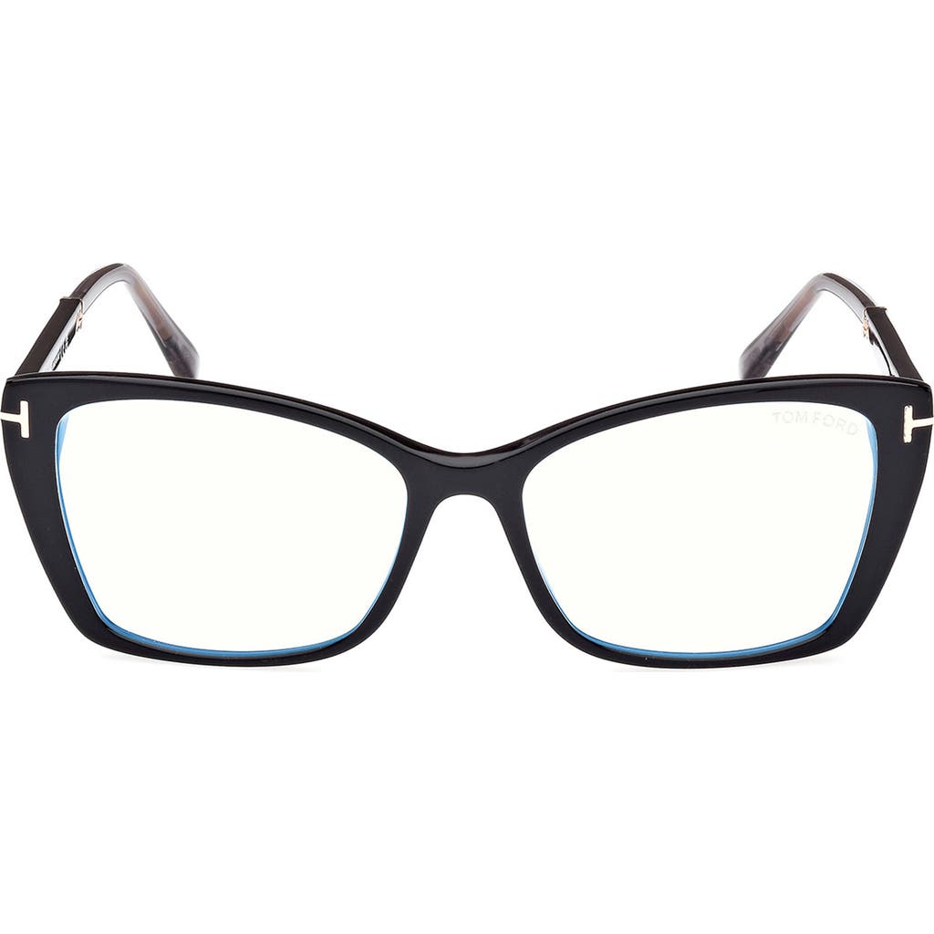 Tom Ford 55mm Butterfly Blue Light Blocking Optical Glasses In Multi