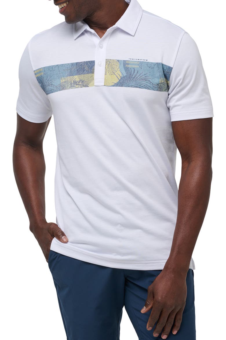 At Altitude Chest Stripe Polo, Main, color, WHITE
