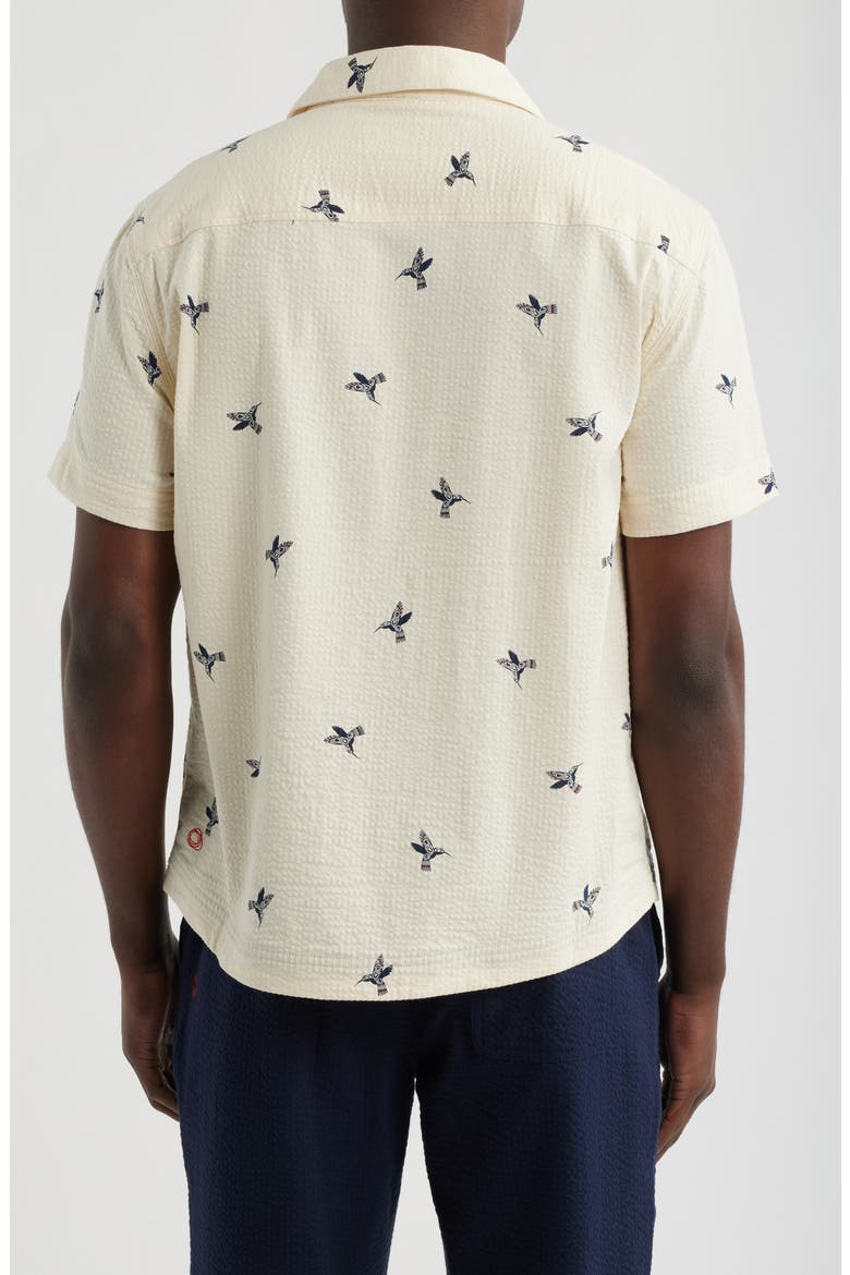 Mr. Lynch's Seersucker Camp Shirt, Alternate, color, NATURAL HUMMINGBIRD