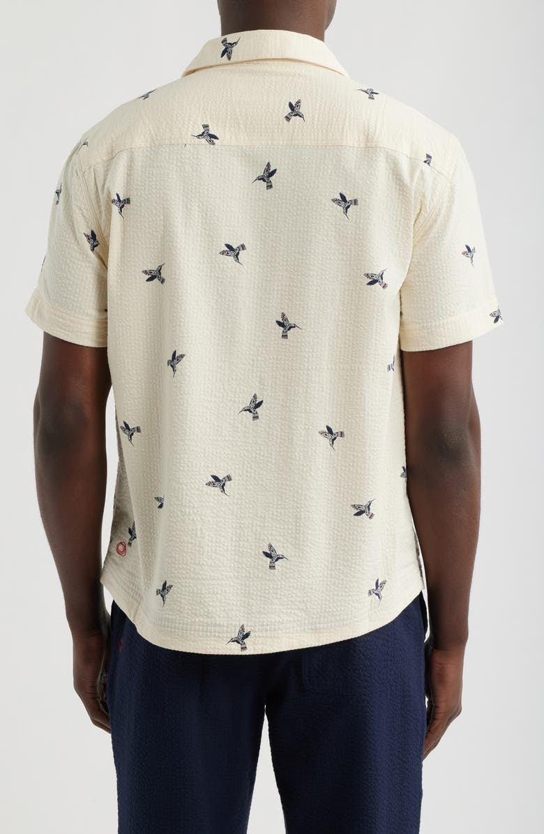 Imperfects Mr. Lynch's Seersucker Camp Shirt, Alternate, color, Natural Hummingbird