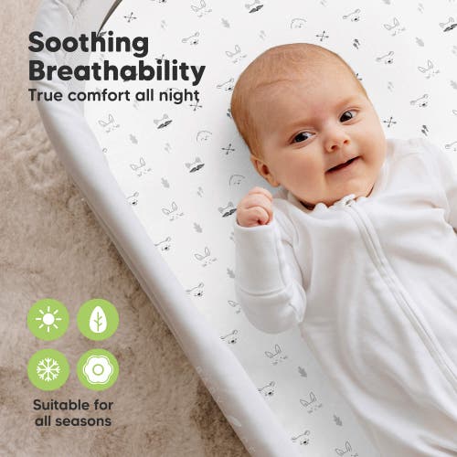 Keababies 2-pack Soothe Fitted Bassinet Sheets