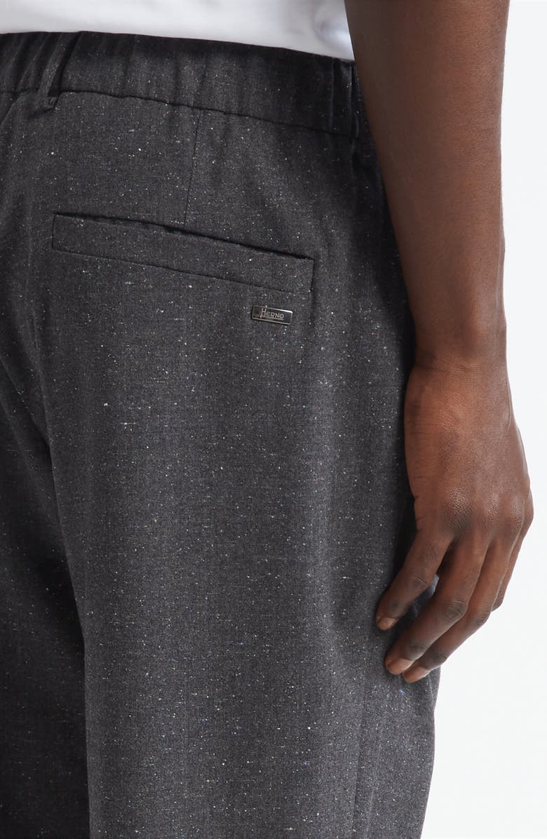 Herno Drawstring Waist Wool Blend Knickerbocker Trousers, Alternate, color, Charcoal