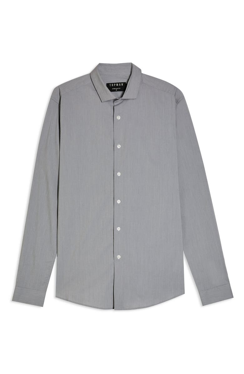 Topman Stretch Fit Button-Up Shirt, Alternate, color, 