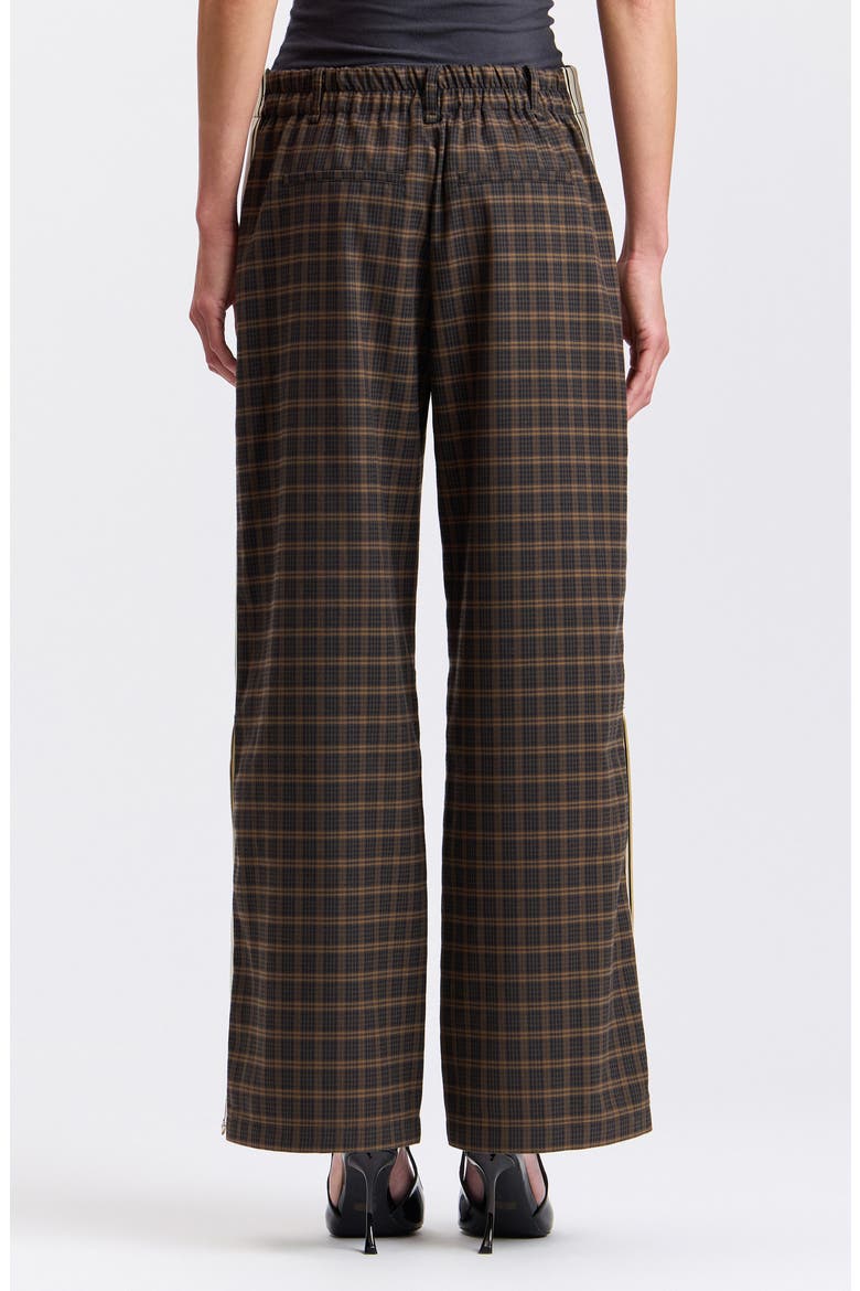 Side Stripe Wide Leg Plaid Pants, Alternate, color, GRAY MULTI