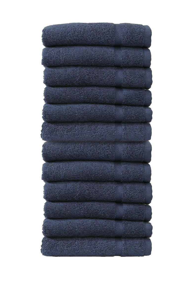 Linum Home Textiles Denzi Washcloths - Set of 12 - Twilight Blue, Main, color, Twilight Blue
