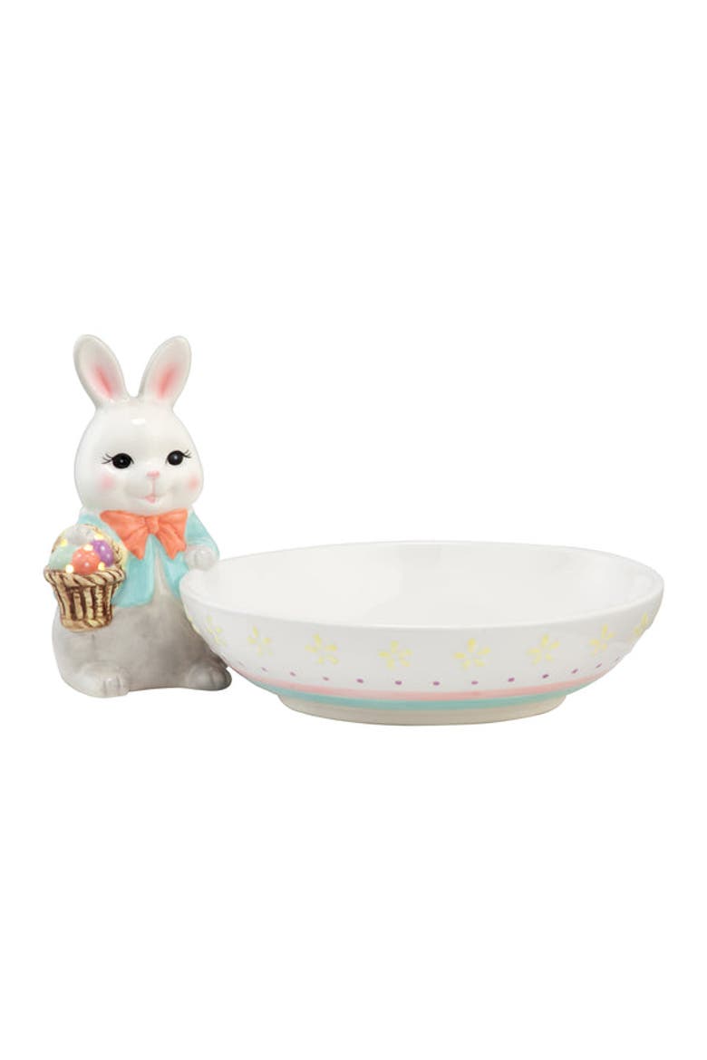 Ceramic Bunny Candy Dish, Main, color, White