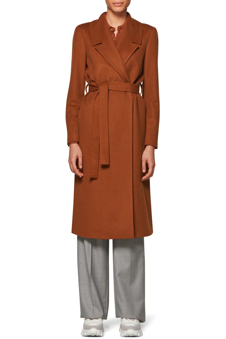 Blake Belted Wool Coat, Main, color, RUST