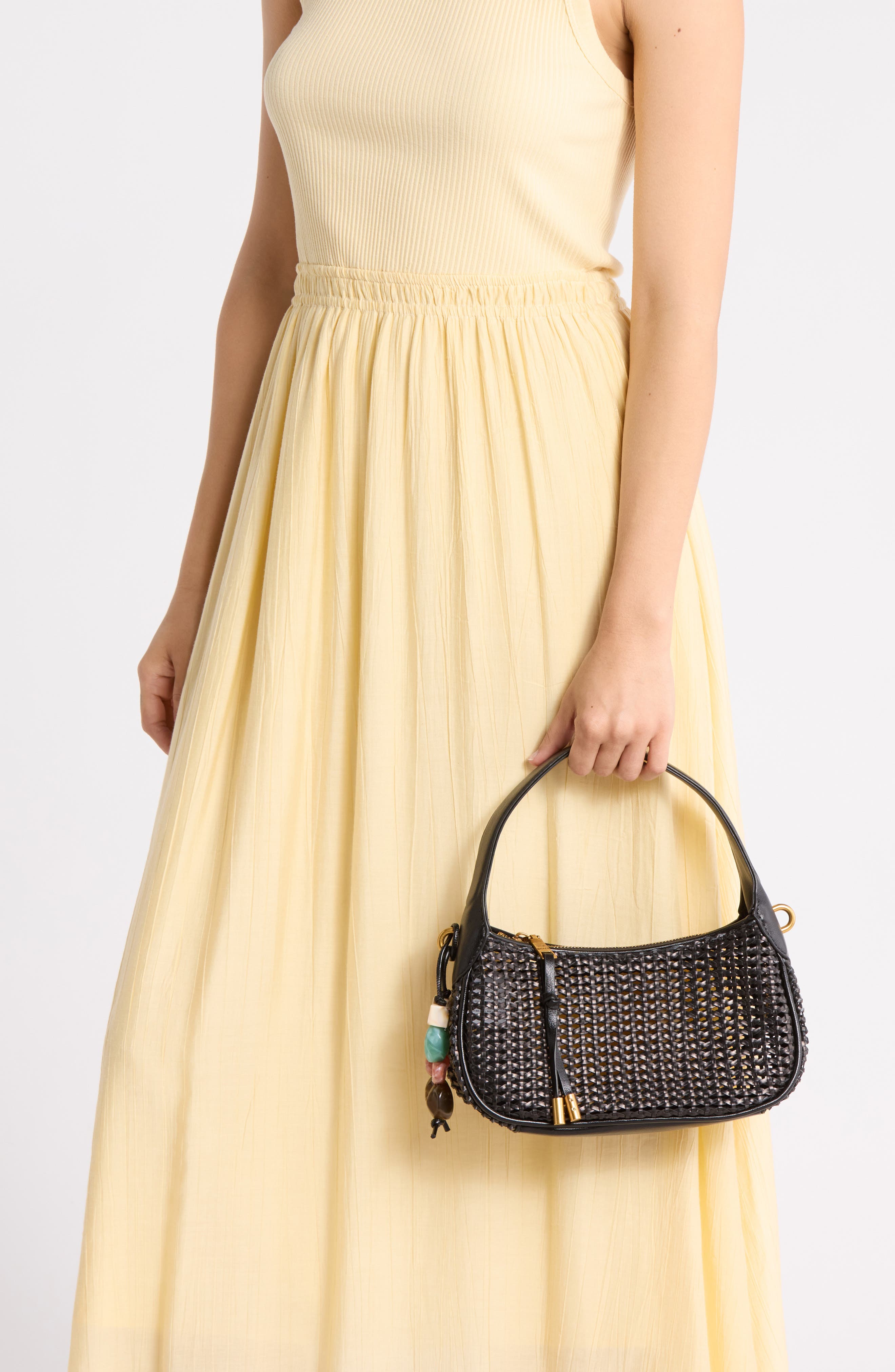 Steve Madden Mila Shoulder Bag, Alternate, color, Black Woven Pu