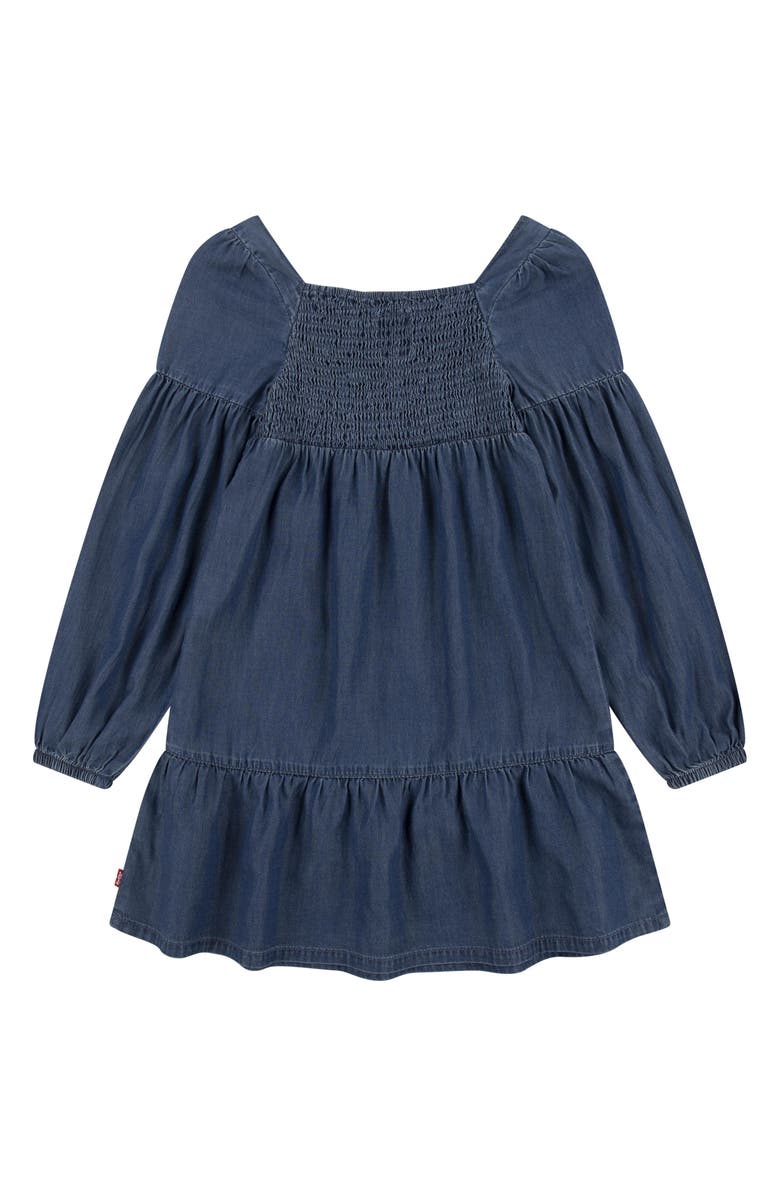 Levi's<sup>®</sup> Kids' Smocked Long Sleeve Tiered Dress, Alternate, color,