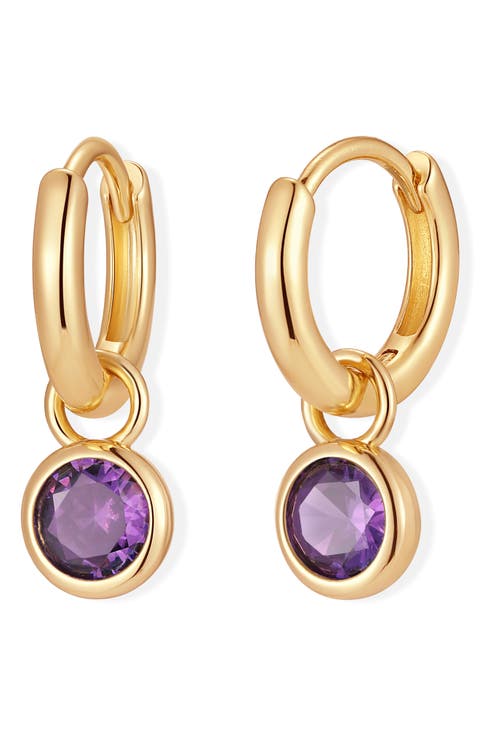 Matilda Birthstone Huggie Hoop Earrings