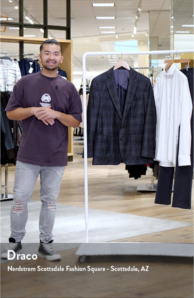 Windowpane Check Wool & Silk Blend Sport Coat, sales video thumbnail