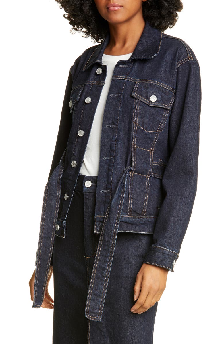 TRAVE Adrienne Belted Denim Jacket, Main, color, 