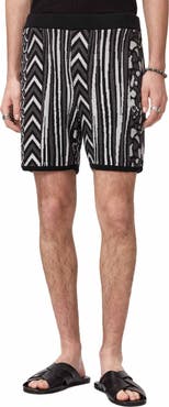 John Varvatos Burrows Abstract Pattern Knit Shorts
