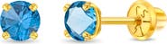 In Season Jewelry 14k Pronged Simulated Birthstone Earrings
