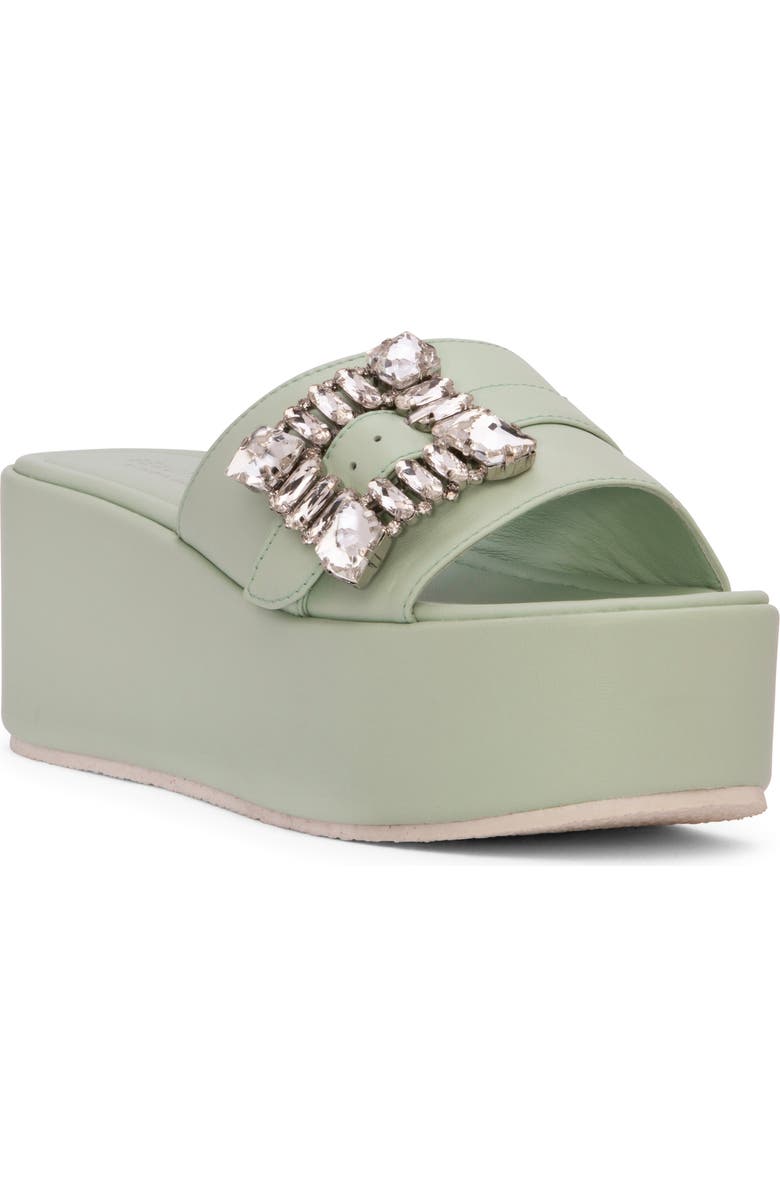 BEAUTIISOLES Dita Platform Slide Sandal, Main, color, Light Green