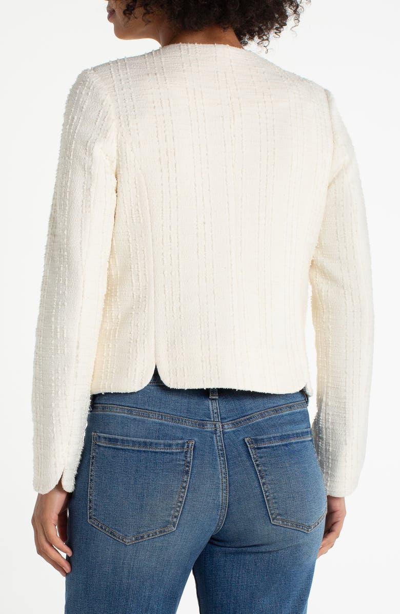 Liverpool Los Angeles Scallop Trim Jacket, Alternate, color, Cream Boucle