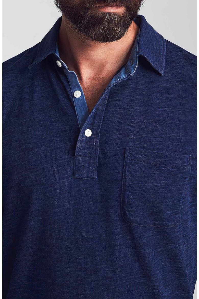 Cotton Polo, Alternate, color, DARK INDIGO WASH